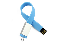 Il rifornimento della fabbrica ha personalizzato il polso USB di colore del blu di logo 64G 3,0 con l'imballaggio del contenitore di latta