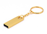 Bastone del Usb del metallo dell'oro, dispositivo di archiviazione metallico del memory stick con i portachiavi a anello