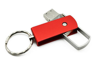 anello portachiavi istantaneo dell'azionamento del metallo 128g 3,0, Usb rosso Keychain del metallo con il logo della stampa laser