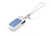 Chiavetta USB blu del metallo 16g 2,0 con la decorazione dei gioielli 3 anni di garanzia