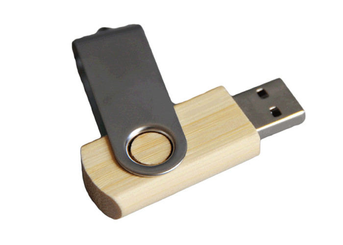 Memory stick di legno della parte girevole, chiavetta USB di legno di logo di stampa a colori